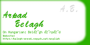 arpad belagh business card